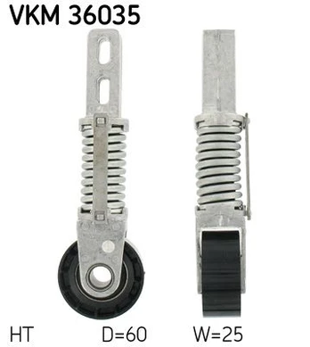 SKF VKM 36035 Diržo įtempiklis, V formos rumbuotas diržas