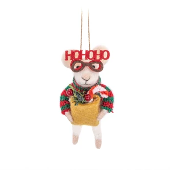 Tree Decorating Mouse Felt Decoration