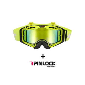 LS2 AURA PRO GOGGLE BLACK YELLOW WITH IRIDIUM VISOR akiniai