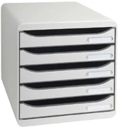Exacompta 309740D, Polystyrene, Pilkas, 5 drawer(s), Letter, Note, Paper, 347 x 278 x 271 mm, A4 kaina