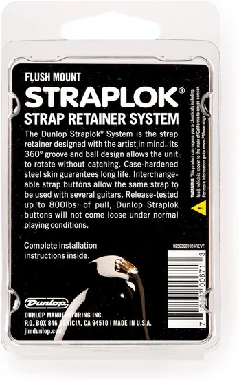 Jim dunlop straplok extended diržo tvirtinimo elementas, juodas, 2 vnt.