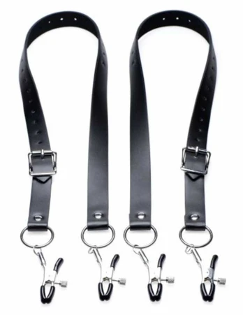 XR Brands Spread XL Adjustable Labia Belt - Juodas, Large Size