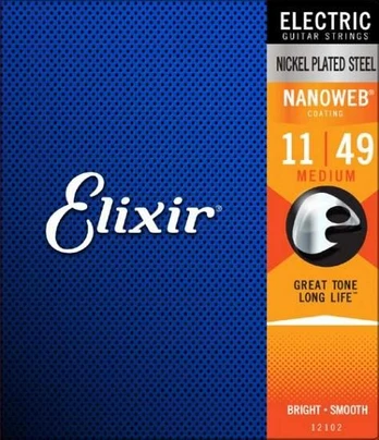 Elixir Strings Eliksyras Stygos el. gitarai Eliksyras 12102 Nanoweb 11-49