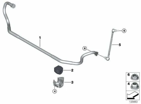 Bmw Stabilizatoriaus Palaikymas E81 E87 E90 E92 X1 E84 Originalus 31306787016