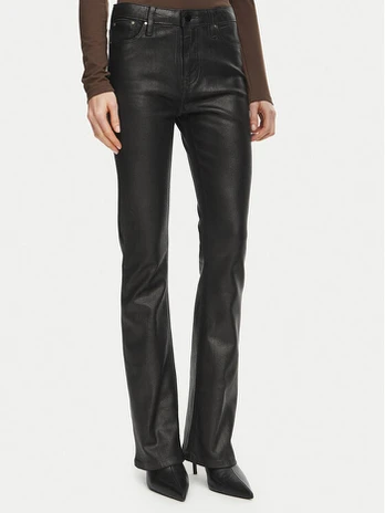 Guess Dirbtinės odos kelnės W6BA0L D2083 Juoda Bootcut Fit