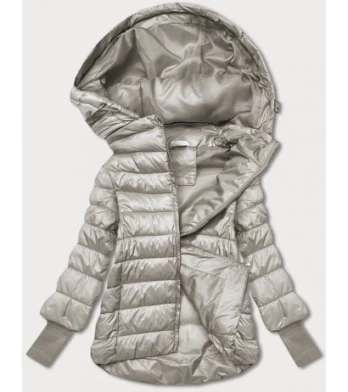 LONG JACKET WITH HOOD BLACK (PM7231) striukė