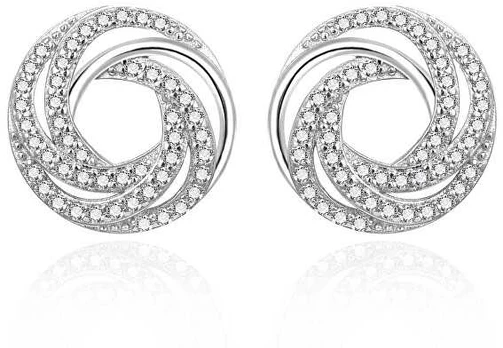 Agato Sparkling Sidabrinis Earrings Intertwined Wheels AGT-E238PW