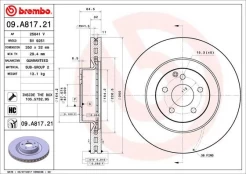BREMBO 09.A817.21 Brake Disc kaina