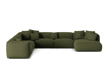 Modular Left Corner Sofa, "Martina", 6 Seats, 404x312x75, Green