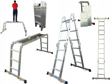 Kp Tools Professional aliumininės kopėčios su lankstais 4x3 + platformos