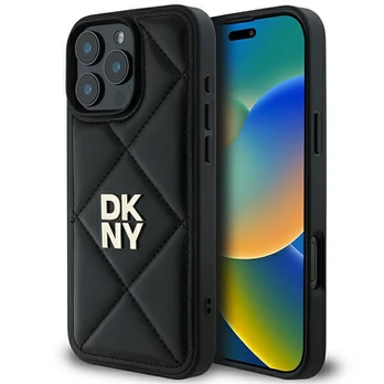 DKNY DKHCP16LPQDSLK iPhone 16 Pro 6.3" juoda/juodas Quilted Stack Logo