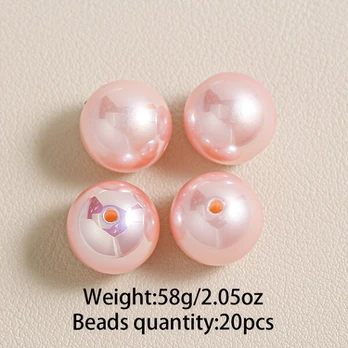 Apvalūs karoliukai, Rose powder-20pcs