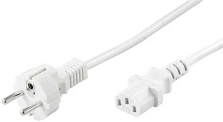 Goobay F tipas, CEE 7/7 - C13 maitinimo laidas, 2 m, baltas