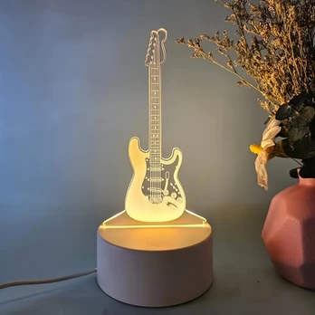 3D gitara stalinė lempa
