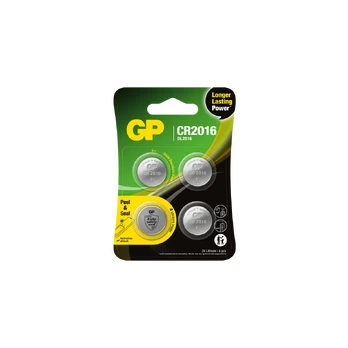 GP - Lithium Cell Battery CR2016, 3V, Safety Seal, 4-pack