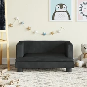 Vaikiška sofa, juodos spalvos, 60x40x30cm, aksomas kaina