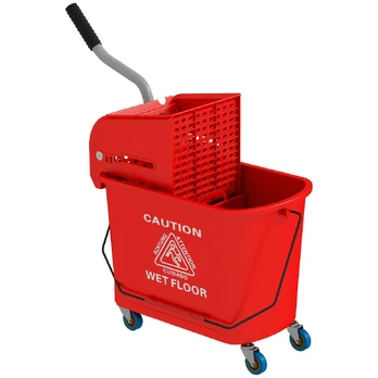 Grindų valymo kibiras su gręžtuvu, 20 l, raudonas
