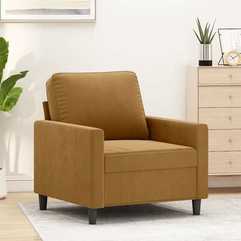 Sofa Krėslas, rudos spalvos, 60cm, aksomas