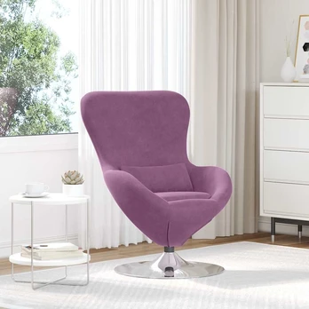 Kiaušinio formos krėslas Violetinė Aksomas