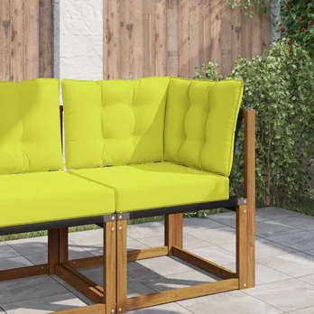 Lauko sofa pagalvėlė 3 pcs Žalia Poliesteris