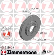 Stabdžių diskas ZIMMERMANN 600.3230.20 kaina