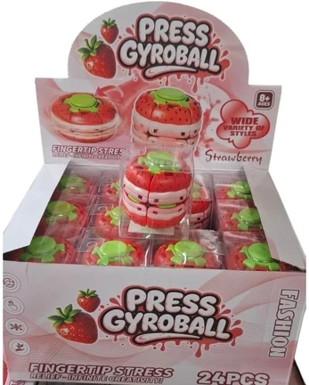 Press Gyroball – braškės formos sukamasis fidget žaislas