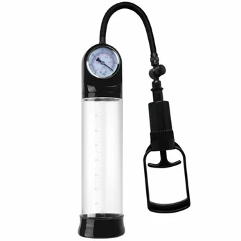 Pretty Love Erection Pump with Barometer - Manual Vacuum System, TPR Ring