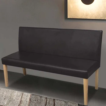 Tamsiai ruda sofa, dirbtinės odos suolas