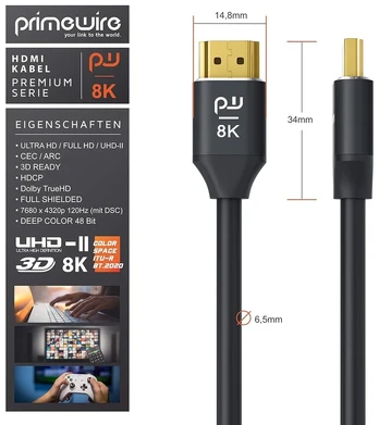 Csl Hdmi 2.1 kabelis, 1,5m, juodas