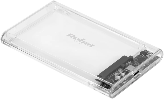 2,5" disko korpusas SATA USB C 3.1 Rebel skaidrus