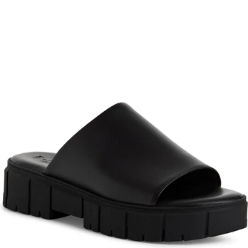 Šlepetės moterims, Juoda, Wedge/plat mule