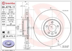 BREMBO 09.A773.11 Brake Disc kaina