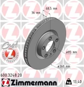 Stabdžių diskas ZIMMERMANN 600.3248.20 kaina