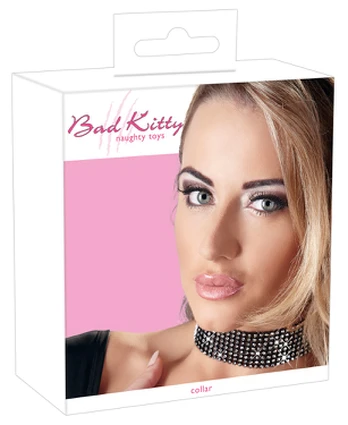Bad Kitty Rhinestone Choker antkaklis/pavadėlis