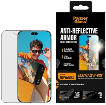 Panzer Glass Tempered PanzerGlass Armor Anti-Reflective Screen Protector w.FastFit in-a-box for iPhone 18 Pro Max