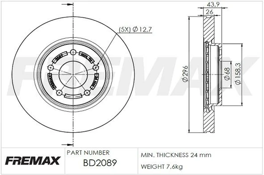 Stabdžių diskas FREMAX BD-2089