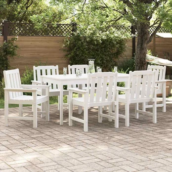 sodo valgomojo kėdės 6 vnt balta 65.5x55.5x88 cm HDPE