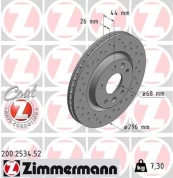 Stabdžių diskas ZIMMERMANN 200.2534.52 kaina