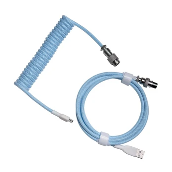 Klaviatūros laidas Royal Kludge Coiled (Mėlynas)