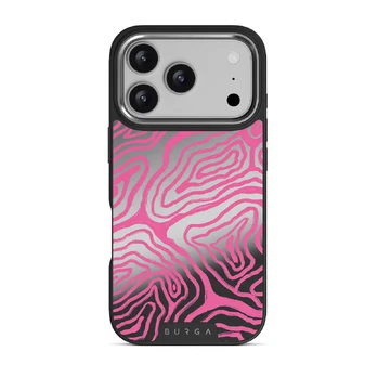 Pink Shores - iPhone 17 Pro Case, Elite Mirror Dark (MagSafe) / Silver