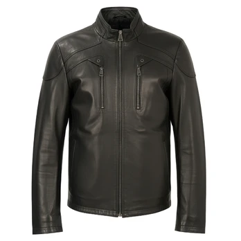 Odinė striukė vyrams, Juoda, Leather jacket