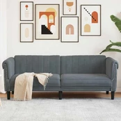Trivietė sofa, tamsiai pilkos spalvos, aksomas kaina