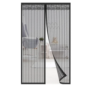 Kiaitre magnetinis tinklelis nuo uodų durims, 90×210 cm, juodas