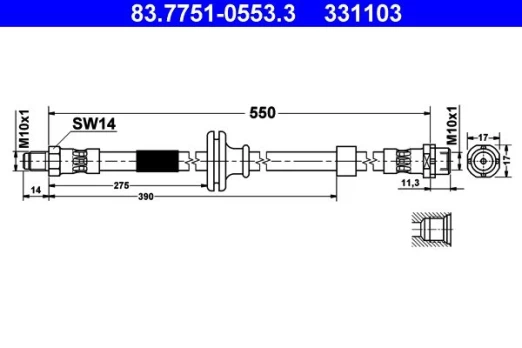 ATE 83.7751-0553.3 Brake hose