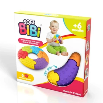 Soft BiBi Sensory Puzzle Circle - sensorinė dėlionė 6mėn+