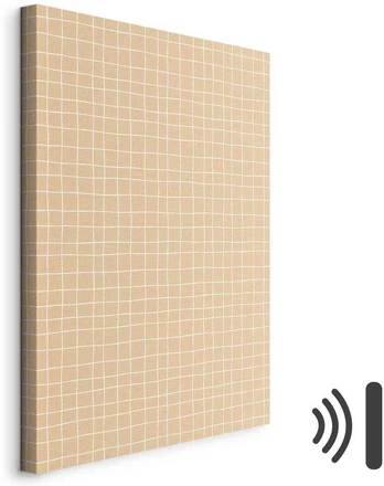 Artgeist Paveikslas - Waving Lines - Creamy Grid on a Noisy Pastel Background