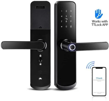 Digitalas Išmanioji durų spyna DIGI A260 TTLock (juoda) su 6085 užraktu įvairaus tipo durims
