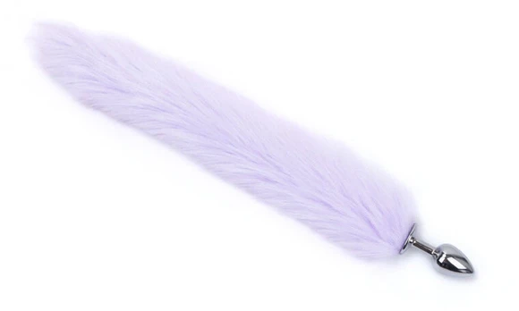 Analinis kaištis su natūraliu lapės kailiu Tail Plug, 47 cm