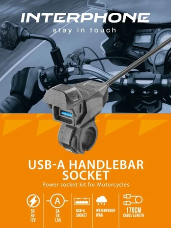 USB vairo lizdas INTERPHONE TYPE A HANDLEBAR SOCKET