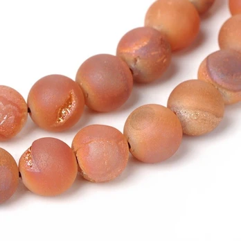 Agato "Druzy" karoliukų gija 10 mm